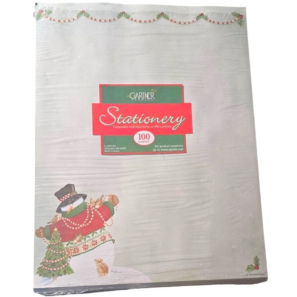 Gardner Studios Other - Winter Christmas Printer Stationery Paper Snowman Christmas Holiday Theme 100 Ct